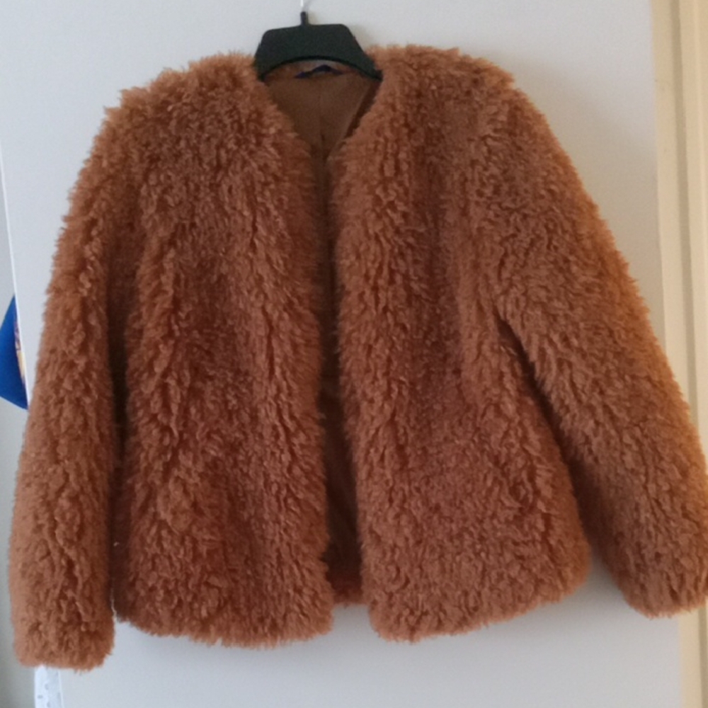Apt. 9 Women's Brown Teddy Jacket